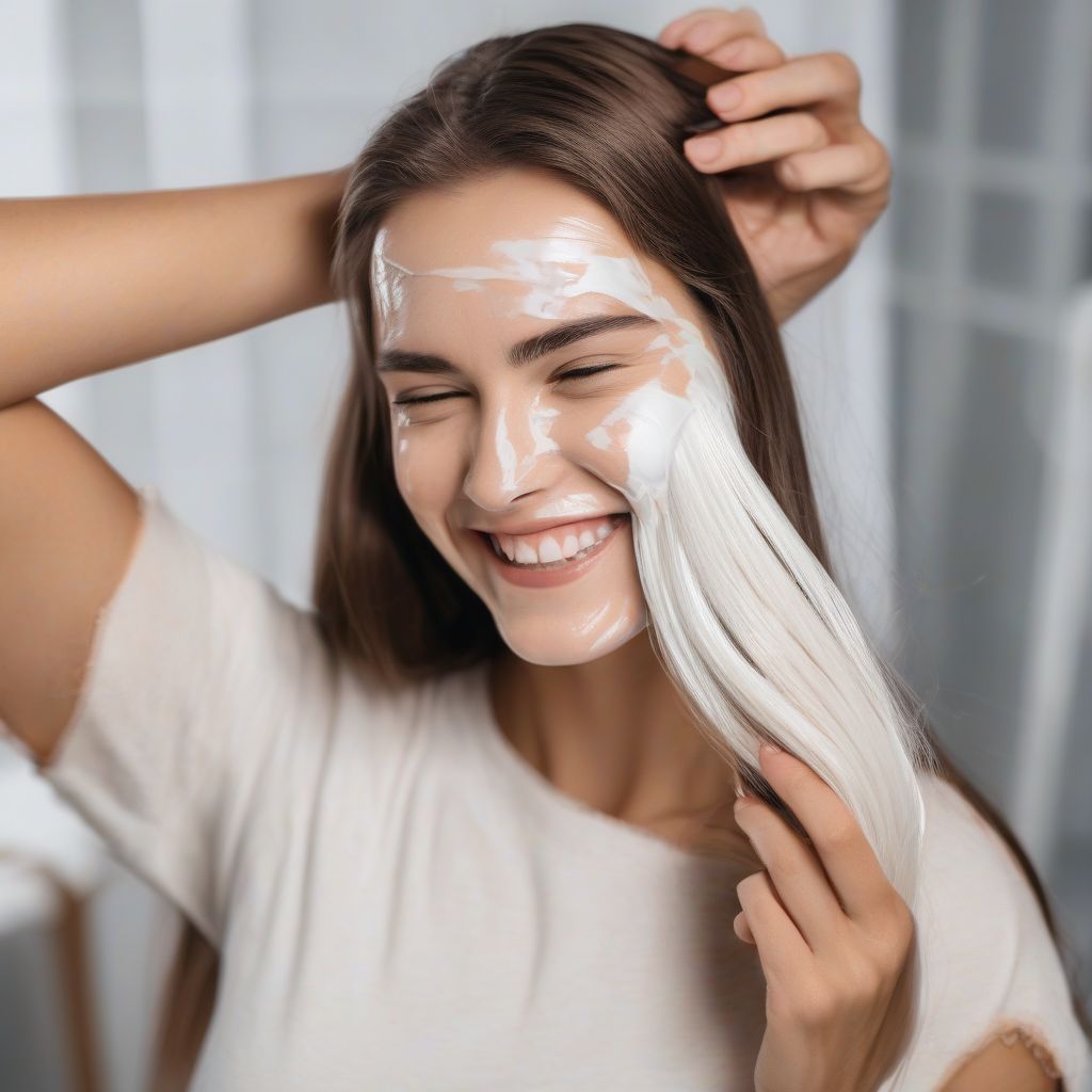 Applying a Hair Mask